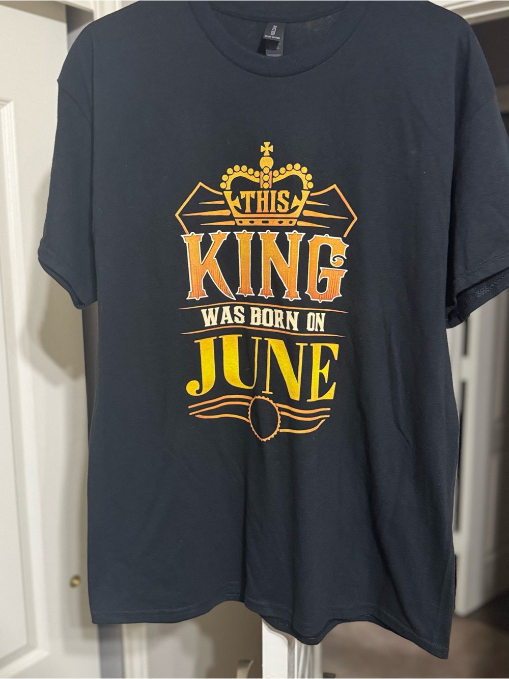 Graphic 'This King Was Born On June' T-Shirt - Black